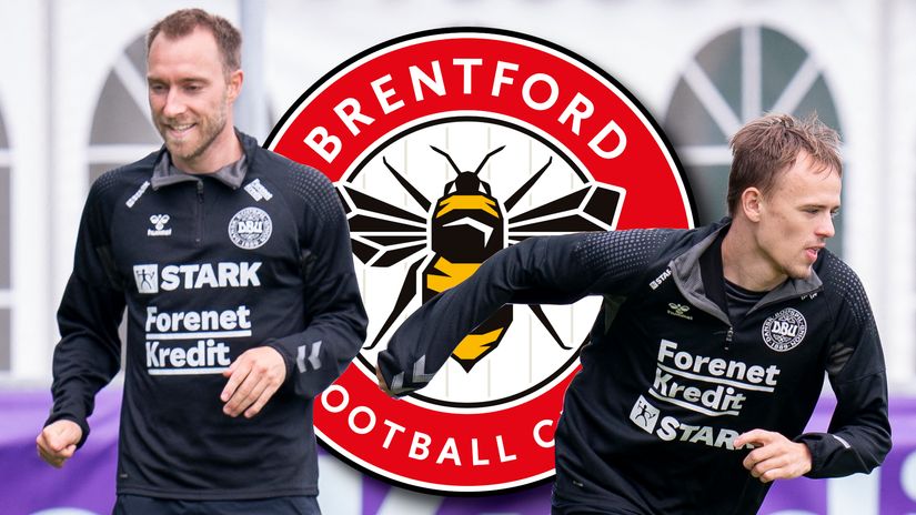 Christian Eriksen and Mikkel Damsgaard (©AFP)