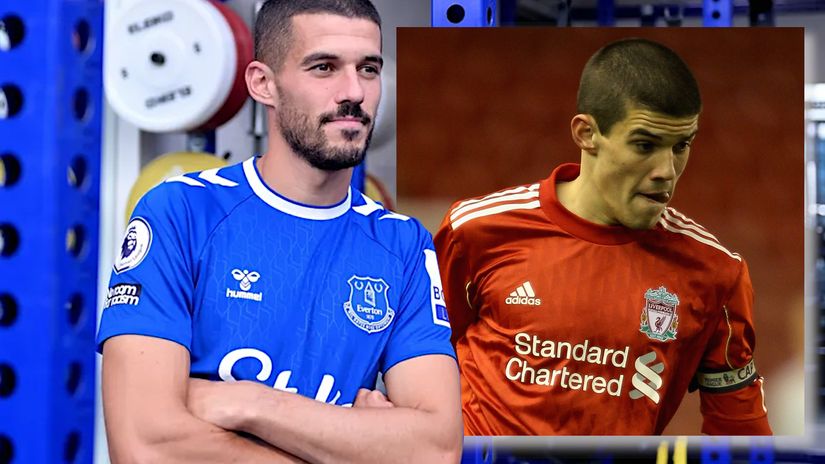Conor Coady mixes red and blue (©Everton FC, Getty Images)
