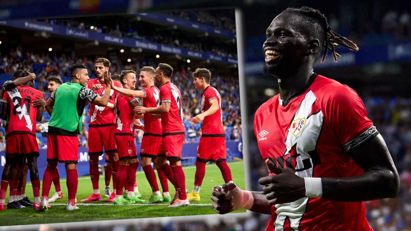 Pathe Ciss and his Rayo Vallecano teammates celebrate another great result (©Getty Images)