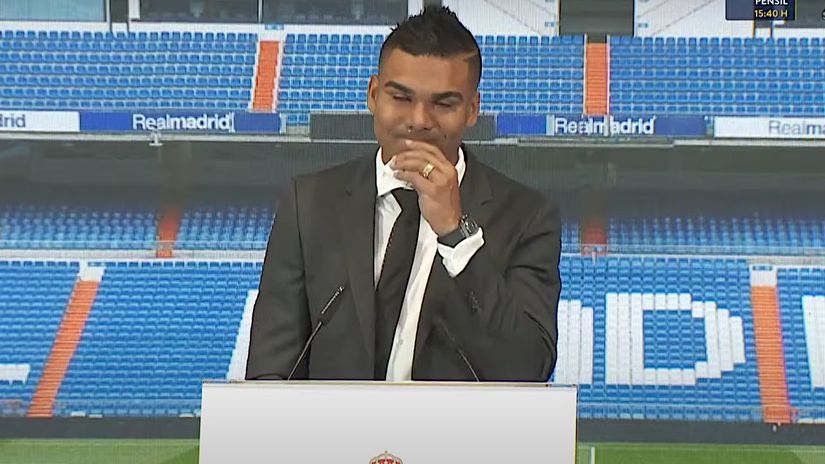 Is he crying because he's leaving Real Madrid or because he's joining Manchester United?