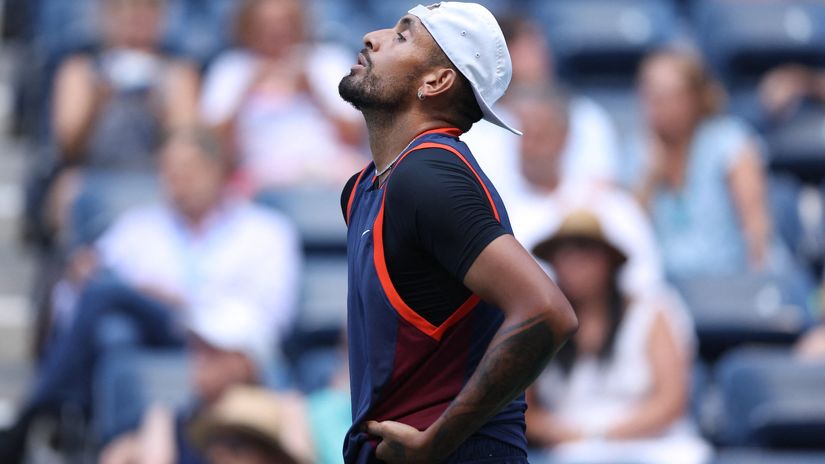 Kyrgios yesterday at US Open (©AFP)