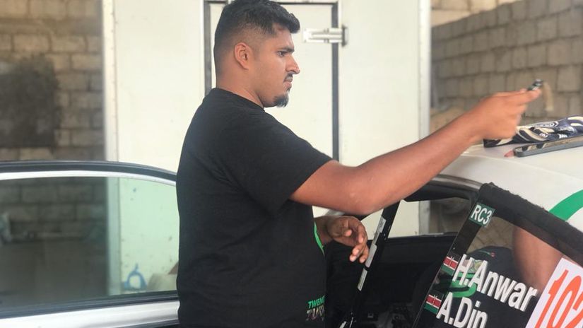 Hamza Anwar prepares for a test drive in Kigali, Rwanda © Courtesy 