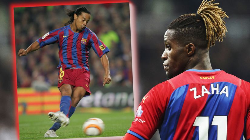 Zaha and his boyhood idol Ronaldinho (©Getty images)