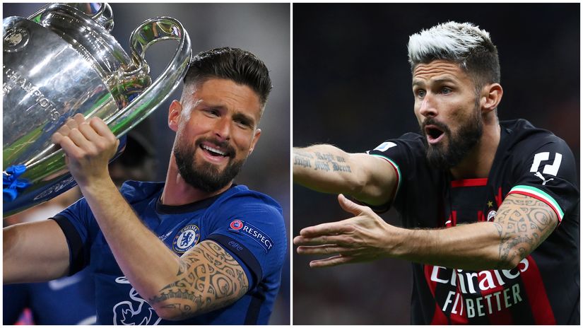 Chelsea's Giroud vs Milan's Giroud. Which one do you prefer?