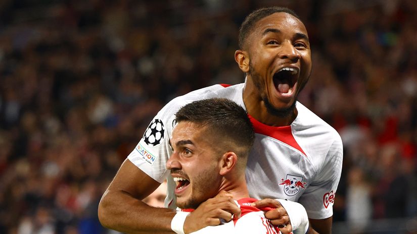 Nkunku & Silva celebrating (©Gallo Images)