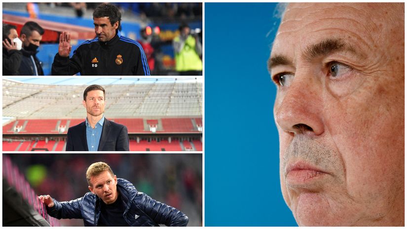 Raul, Xabi Alonso, Nagelsmann & Ancelotti (©Gallo Images/AFP)