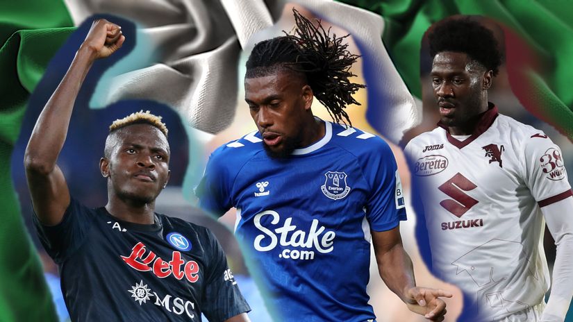 Victor Osimhen, Mark Iwobi and Ola Aina (©MozzartSportKenya/Getty images sport)