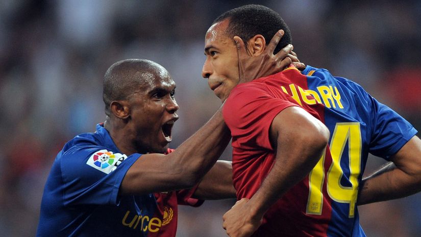 Samuel Eto'o and Thierry Henry in 2009 (©Getty Images)