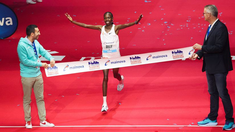 Selly Kaptich crosses the finish line © Courtesy 