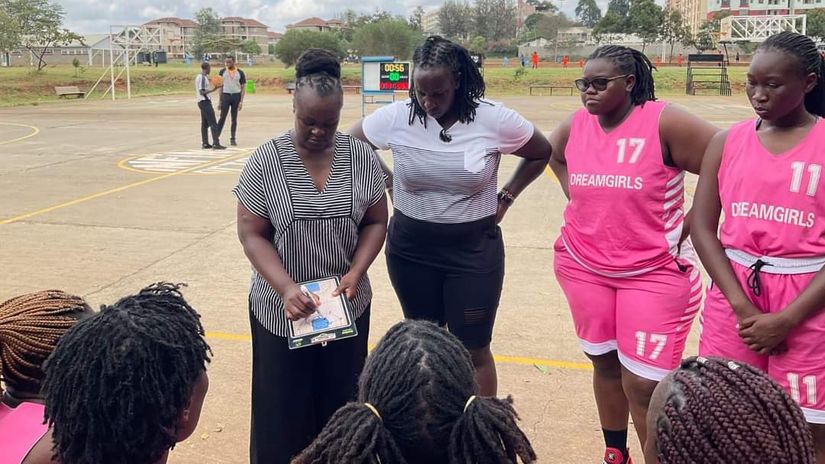 Evelyn Kedogo instructs Dream Girls in a past match © Courtesy 