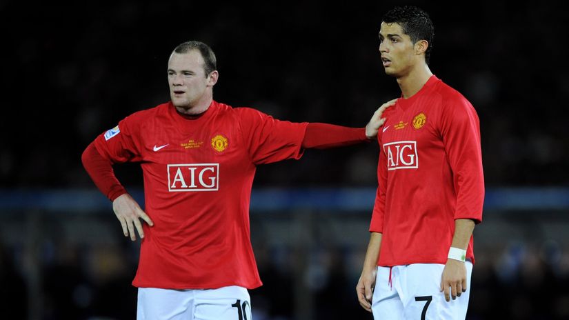 Rooney and Cristiano Ronaldo during their United days (©Shaun Botterill/Getty Images)