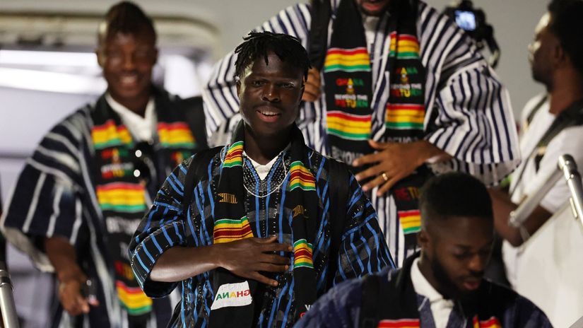 Proud of their heritage: the Black Stars arrive in Qatar in beautiful African wear