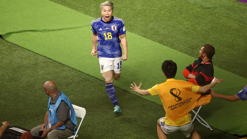 Asano celebrates after scoring the winner against Germany (© Robert Cianflone/Getty Images)