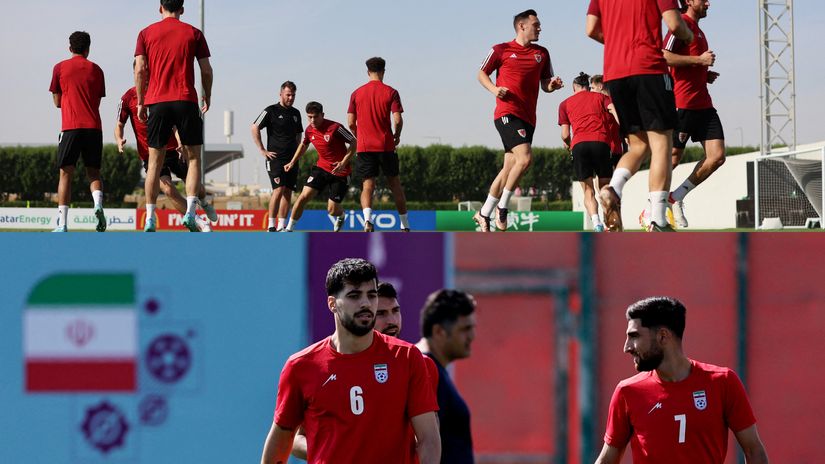 Wales (top) & Iran (bottom) at training (©Gallo Images)