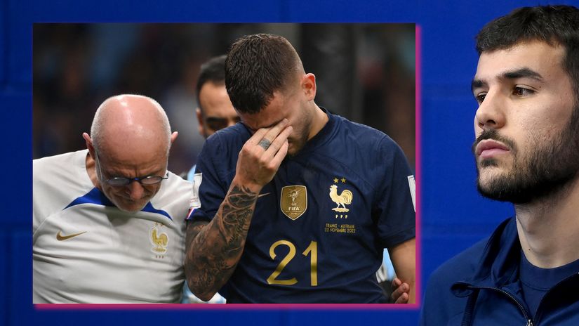 Lucaz Hernandez was injured in the match against Australia (left) and Theo (right) missed training on Friday (©AFP)