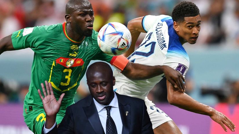 Bellingham against Koulibaly of Senegal and Yaya Toure in front (©Getty images sport)