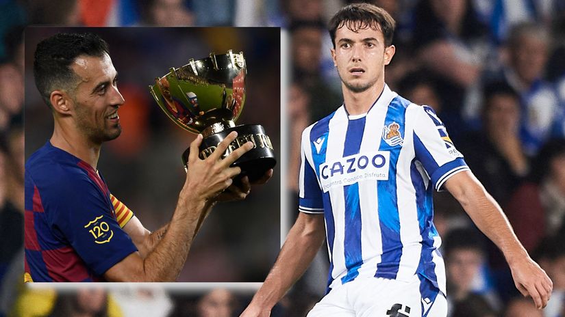 Martin Zubimendi is considered a great heir to Sergio Busquets (©AFP)