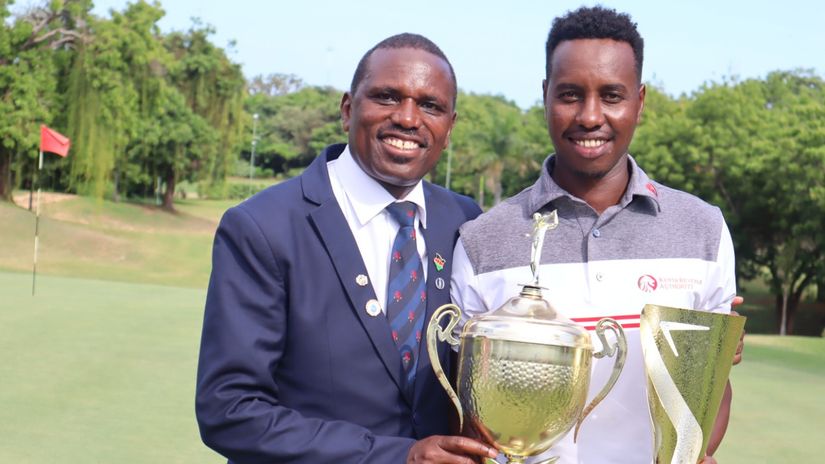 John Lejirma displays his trophy © Courtesy 
