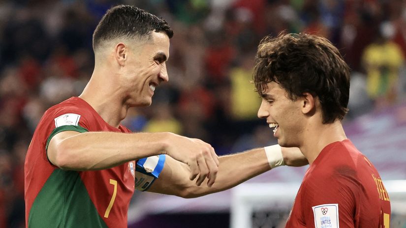 Cristiano Ronaldo and Joao Felix (©AFP)