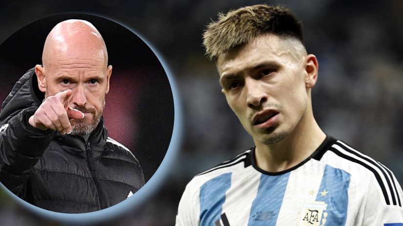 Erik Ten Hag and Lisandro Martinez (©AFP)