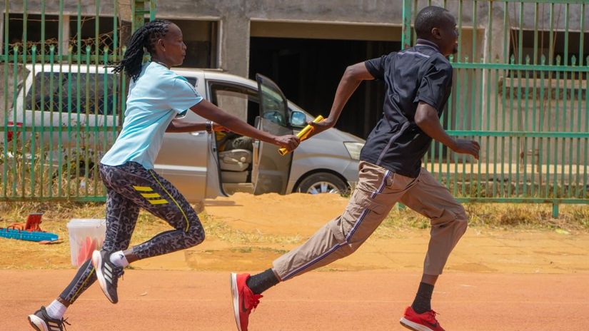 Janeth Jepkosgei takes part in relay training © Sidney Kipkemboi / Urban Media