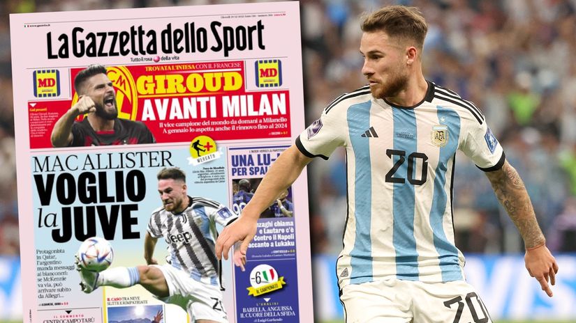"Mac Allister wants Juve", writes Gazzetta dello Sport (©AFP)