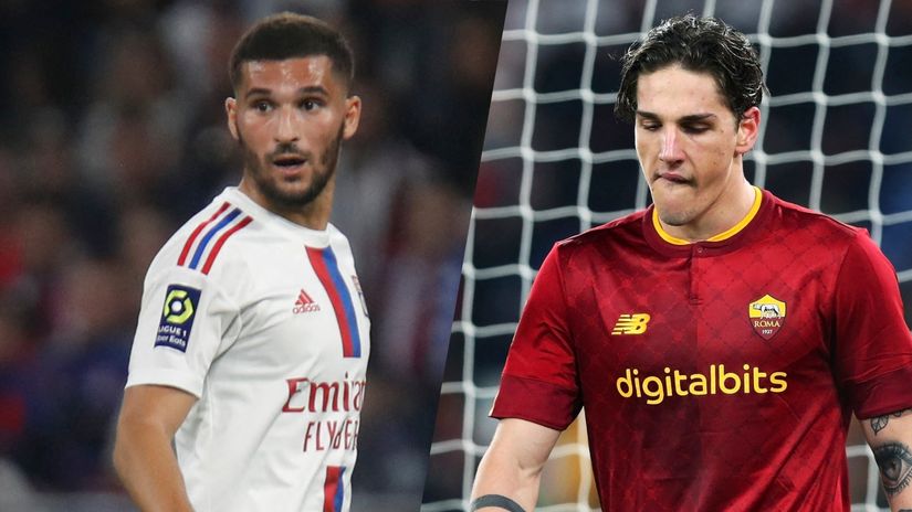 Houssem Aouar and Nicolo Zaniolo (©AFP)