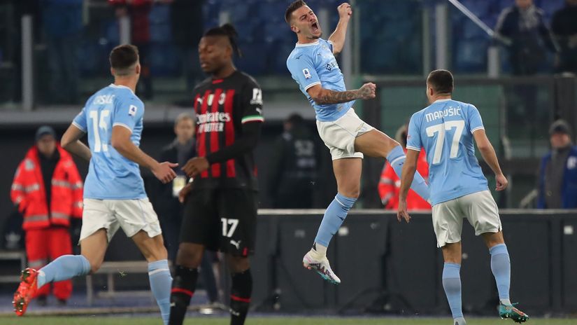Milinkovic-Savic after scoring the opener (©Paolo Bruno/Getty Images)