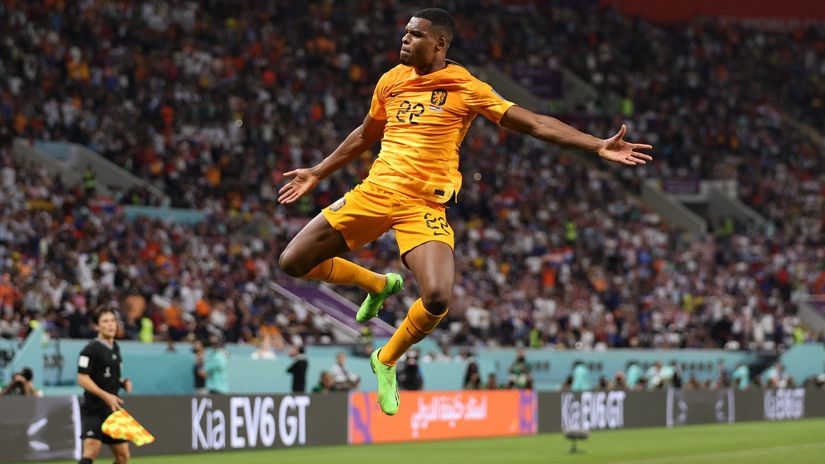 Dumfries celebrates for the Netherlands (©Getty images sport)
