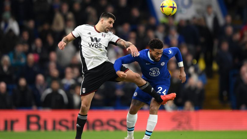 Mitrovic in action against Reece James of Chelsea (© Justin Setterfield/Getty Images)