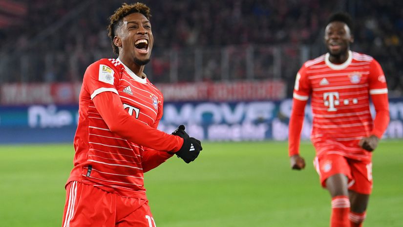Coman celebrates after scoring (©Stuart Franklin/Getty Images)