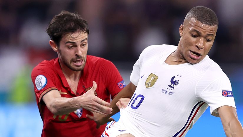 Bernardo Silva and Kylian Mbappe in the last European Championship (©Getty Images)