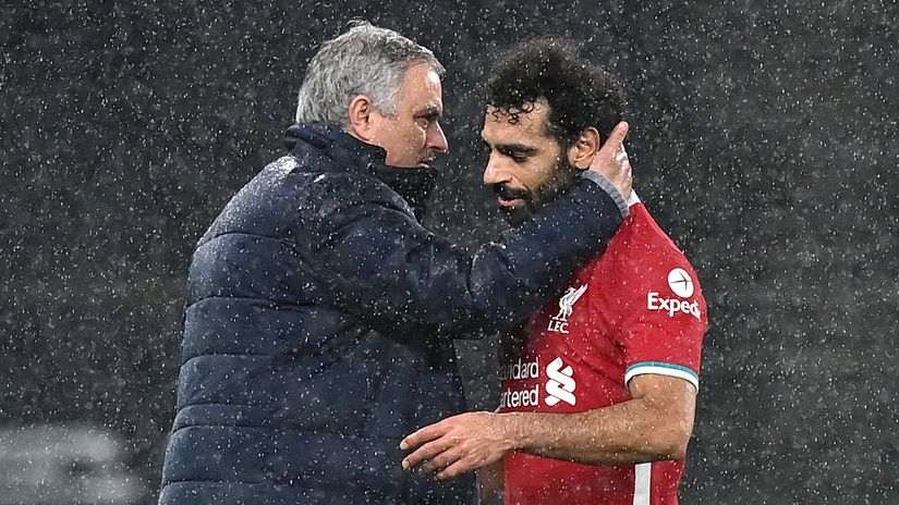 Jose Mourinho and Mohamed Salah in 2021 (©Getty Images)