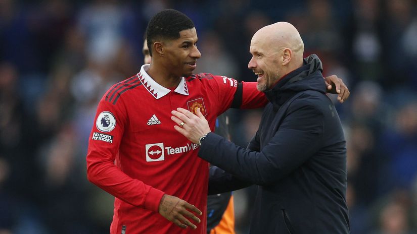 Rashford & Ten Hag (©Gallo Images)
