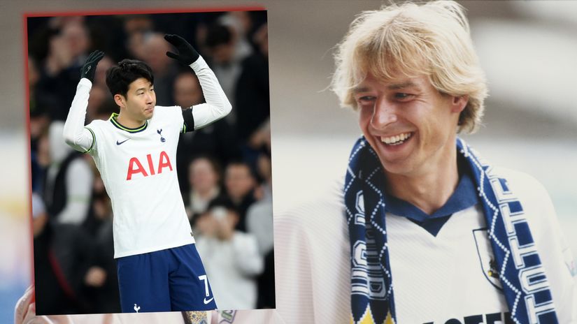 Son and Jurgen Klinsmann (©Getty Images)
