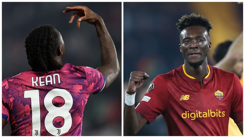 Moise Kean of Juventus and Tammy Abraham (©Getty images sport)