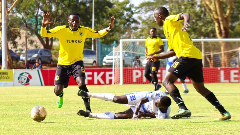 John Njuguna and Jimmy Mbugua in FKFPL action ©Tusker FC