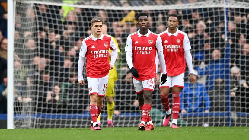 Trossard, Nketiah and Saliba (©Gareth Copley/Getty Images)