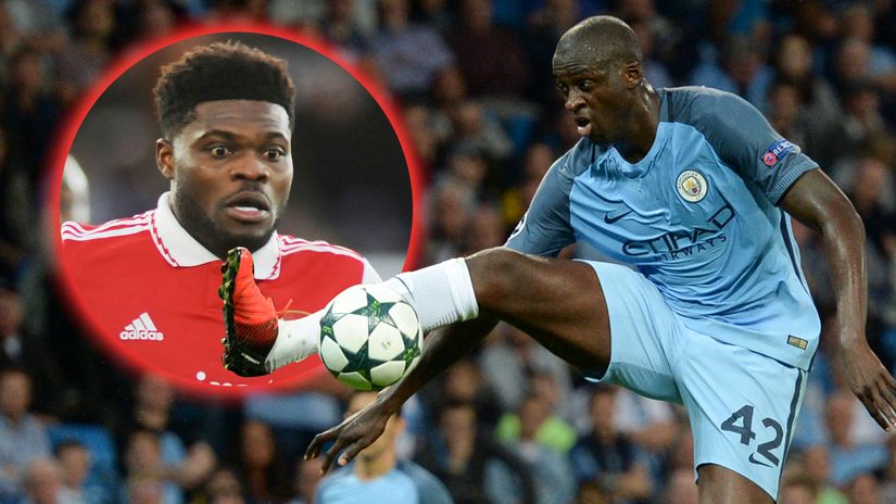 Thomas Partey and Yaya Toure (©AFP)