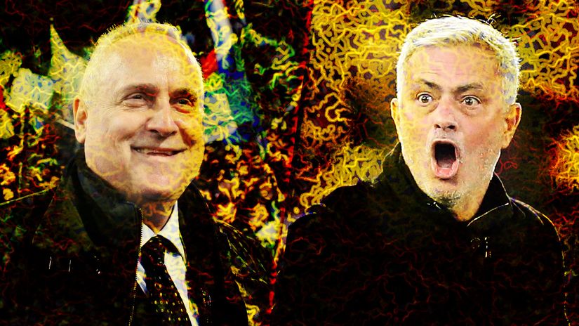 Claudio Lotito and Jose Mourinho (©AFP)