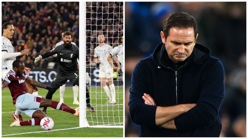 Antonio misses a sitter for West Ham, while Lampard's despair is blatant (©Getty images sport)