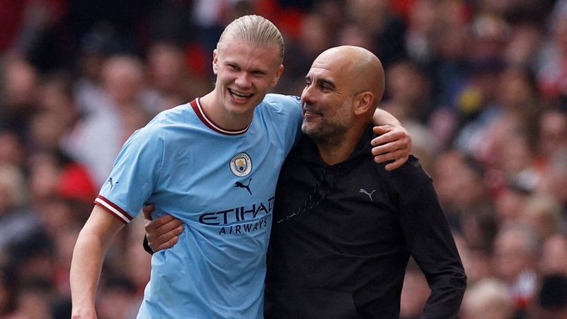 Haaland & Guardiola (©Gallo Images)