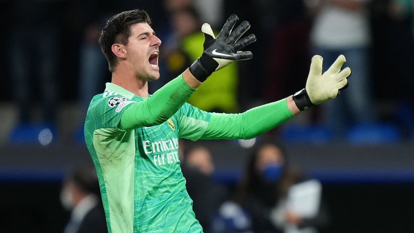 Thibaut Courtois reacts (©Angel Martinez/Getty Images)