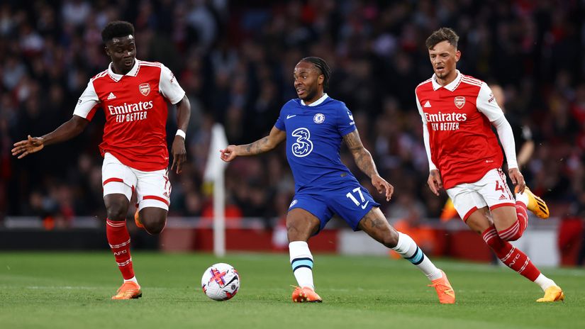 Raheem Sterling during yet another loss to Arsenal (©Getty Images)