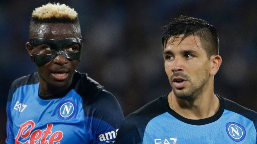 Victor Osimhen and Giovanni Simeone (©AFP)