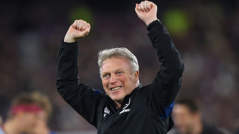 David Moyes celebrates (©Justin Setterfield/Getty Images)