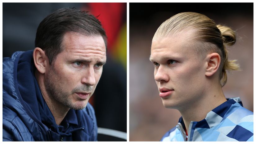 Frank Lampard and Erling Haaland (©Getty images sport)