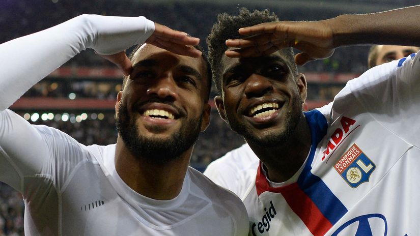 Alexandre Lacazette and Samuel Umititi with OL in 2016 (©AFP)