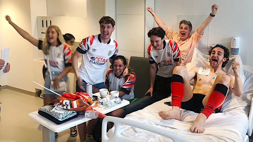 Tom's lucky to be alive - and to see his team reach the Premier League (©Steve Lockyer)