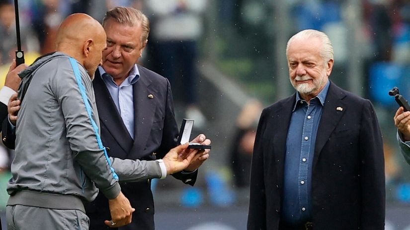 Spalletti, Prince Carlo & De Laurentiis (©Gallo Images)